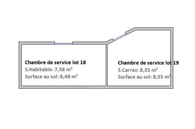 PARIS 75017 - QUARTIER LEBON - TERNES - 2 chambres de service à réunir - 7E ETAGE - VUE TOUR EIFFEL - picture 1