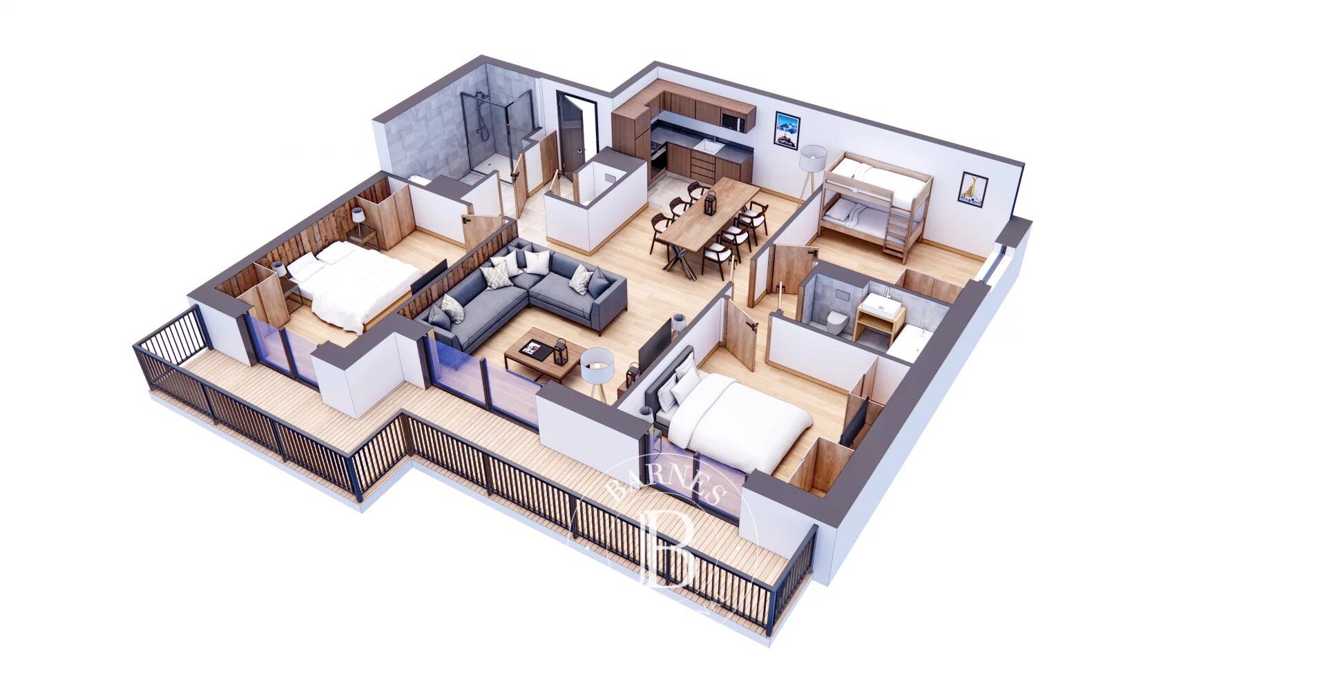 BARNES CHAMONIX - LES HOUCHES - APPARTEMENT 3 CHAMBRES - BALCON - VUE MASSIF DU MONT BLANC - picture 2