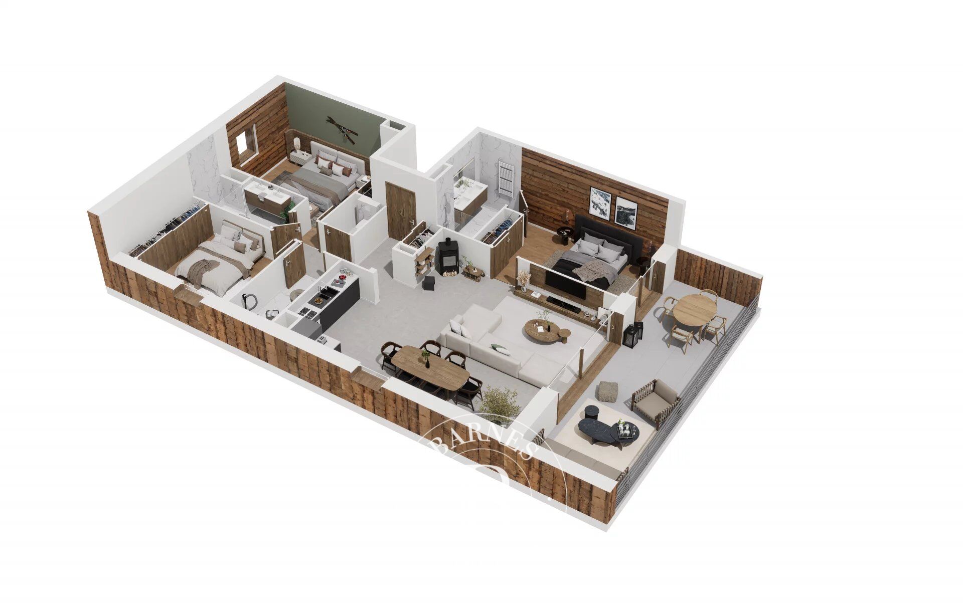 BARNES CHAMONIX - NEW DEVELOPMENT - THREE-BEDROOM APARTMENT - NEAR VILLAGE CENTER - LES HOUCHES - picture 2