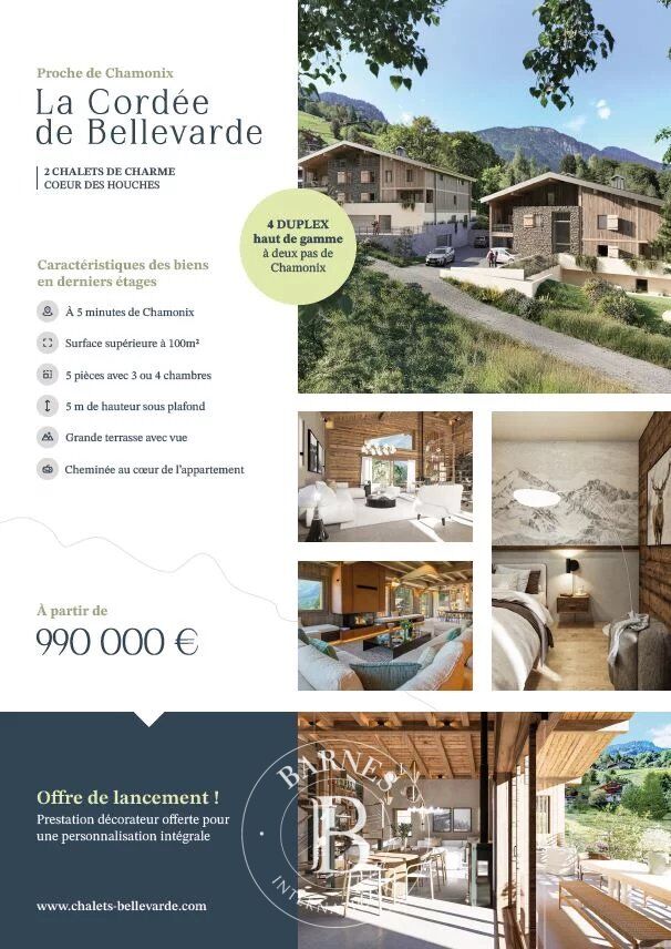 BARNES CHAMONIX - PROGRAMME NEUF - APPARTEMENT - TROIS CHAMBRES  - PROCHE CENTRE VILLAGE - LES HOUCHES - picture 1