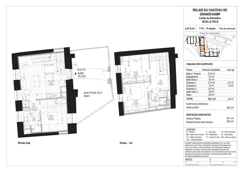 LOT B04 CHATEAU DE GRANDCHAMP AU PECQ