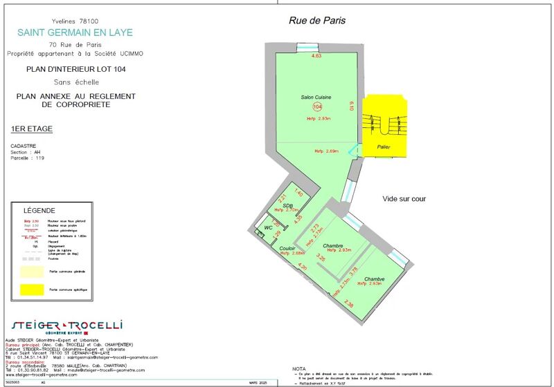SAINT-GERMAIN-EN-LAYE - CENTRE VILLE - APPARTEMENT 3 PIECES - 2 CHAMBRES - NEUF