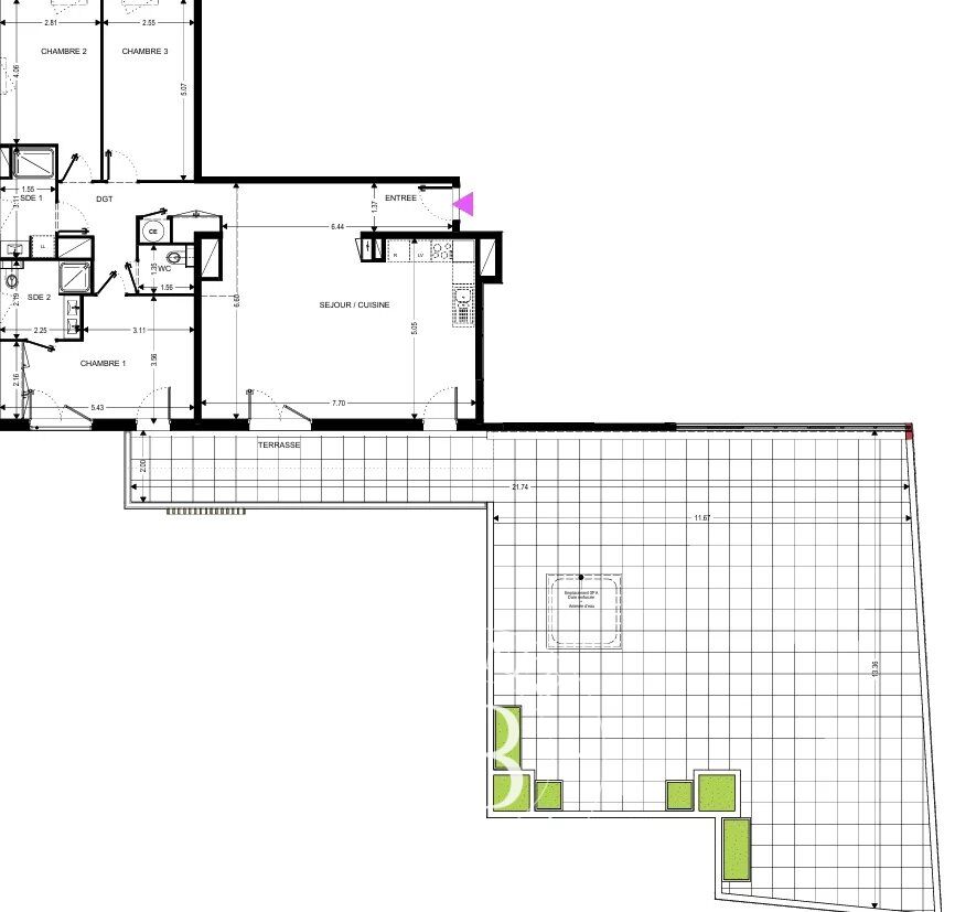 VENTE-APPARTEMENT-TOIT TERRASSE-PISCINE-VUE IMPRENABLE COLLINES ET MER-TROIS CHAMBRES- VIELLE CHAPELLE- MAREILLE 8EME - picture 2