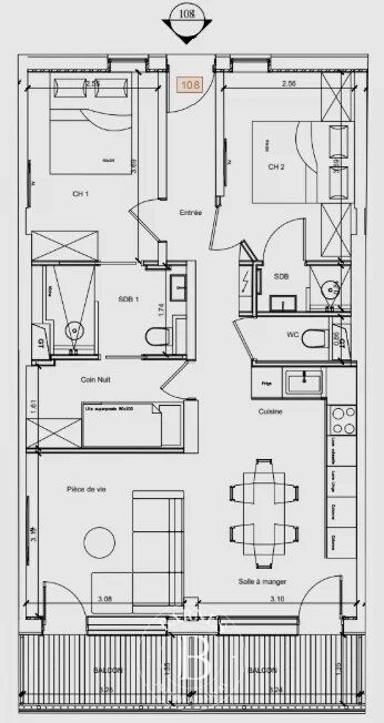 MÉRIBEL-MOTTARET — APPARTEMENT N°108, T3+C  SKIS AUX PIEDS - picture 2