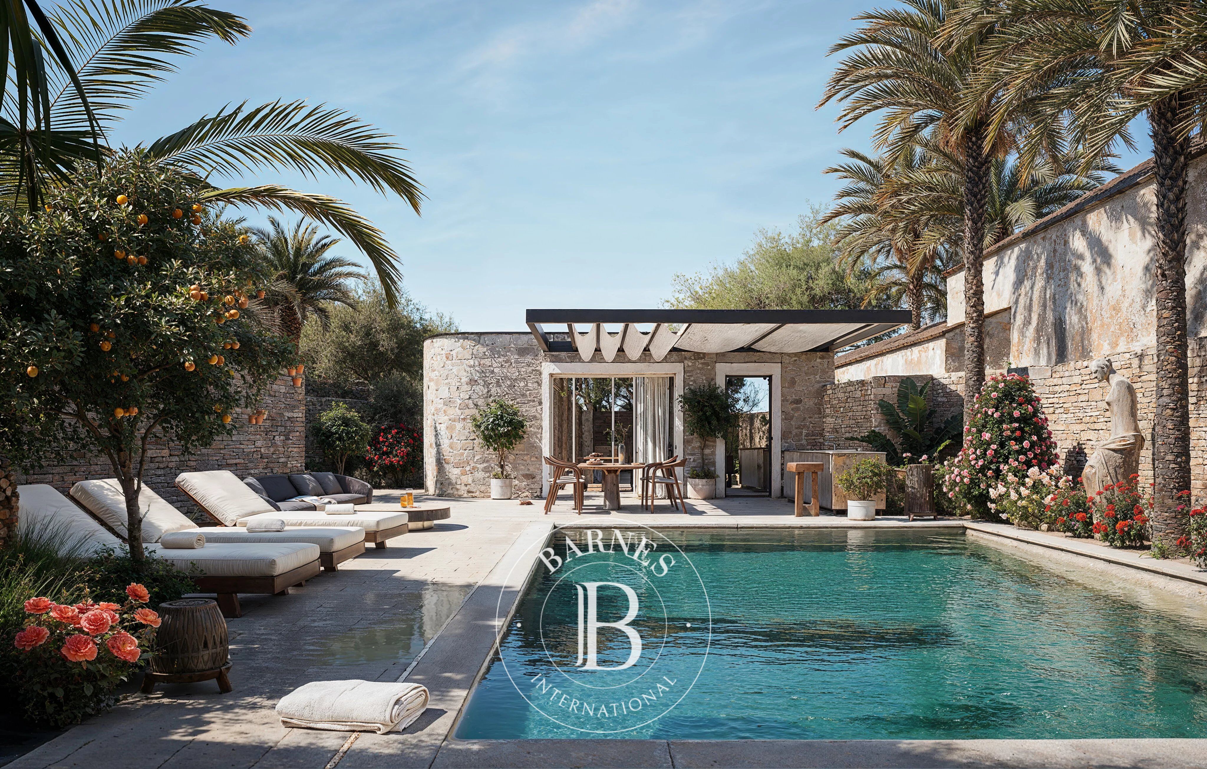 Restored Baroque Villa with Mediterranean Garden and Pool