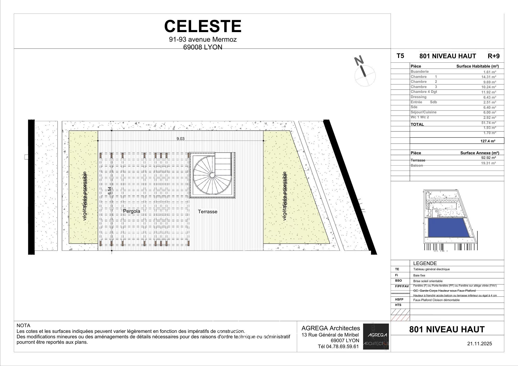 Lyon 8ème - Appartement Duplex 127,40 m² - Toit-terrasse 92,92 m² - Balcon - Garage - picture 3