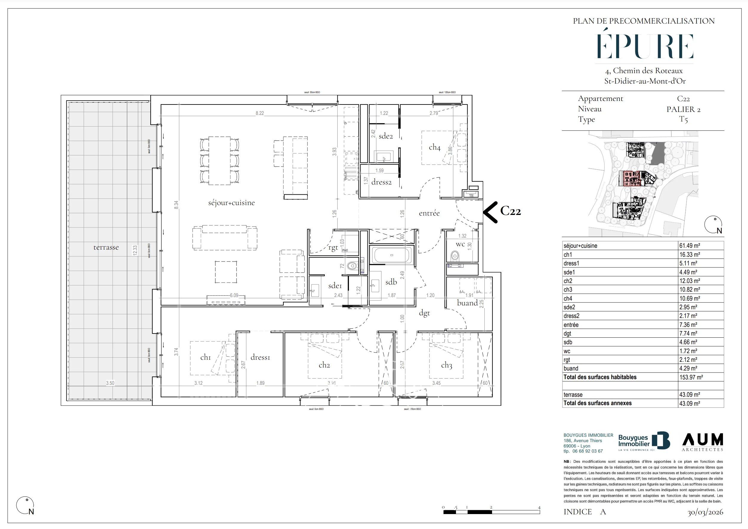 Saint Didier au Mont d'Or - Appartement familial de 154 m² - 4 chambres - Terrasse de 43 m² - Garage double en sous-sol - picture 3