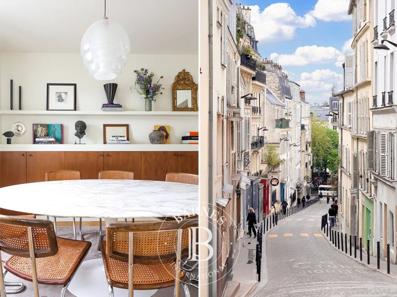 PARIS 18 - ABBESSES - 2ème ET DERNIER ETAGE - 2 CHAMBRES - BUREAU - VOLUMES - SUD - RENOVE